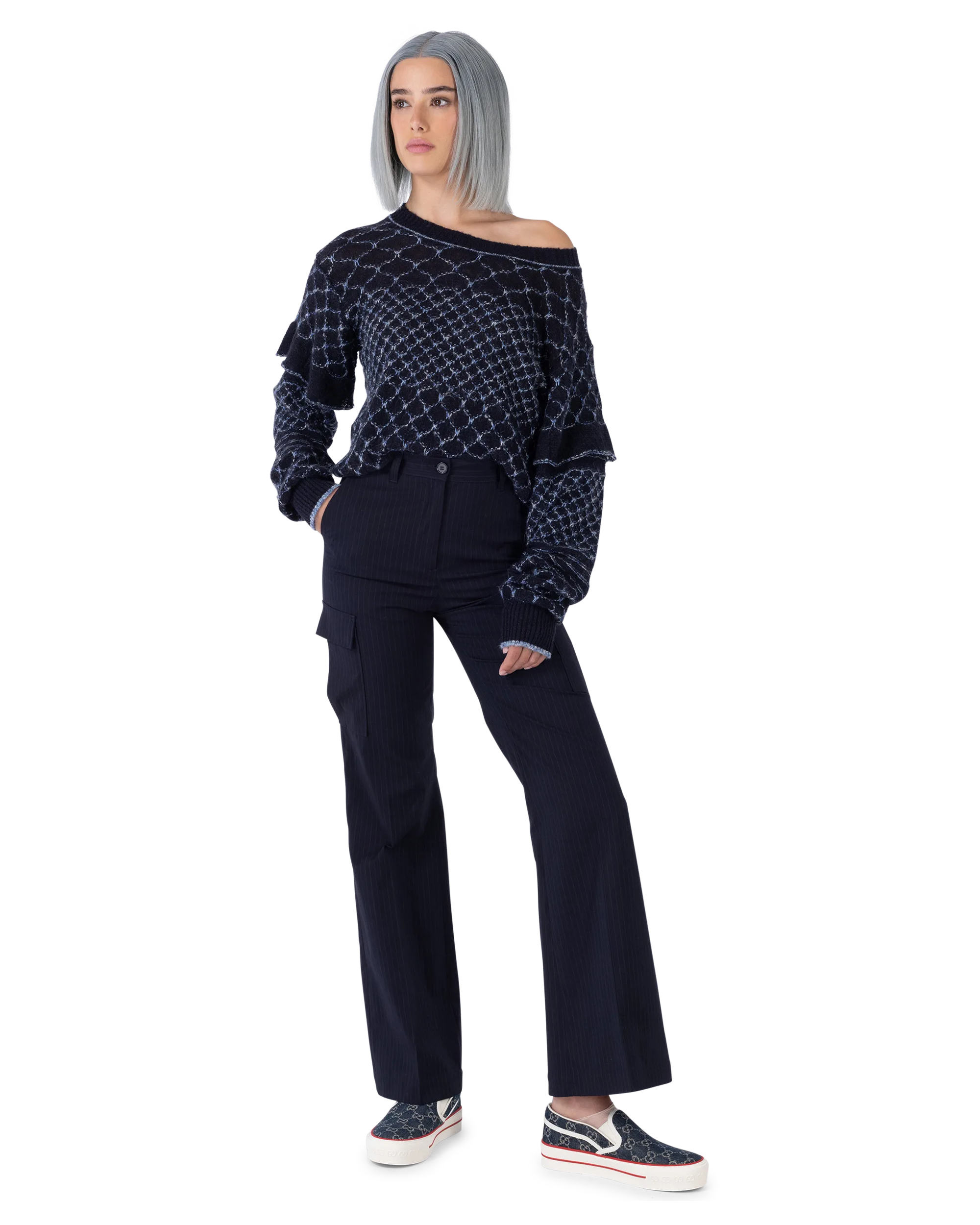 Straight Leg Pinstripe Pants