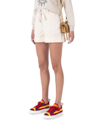 Paneled Aline Nylon Shorts