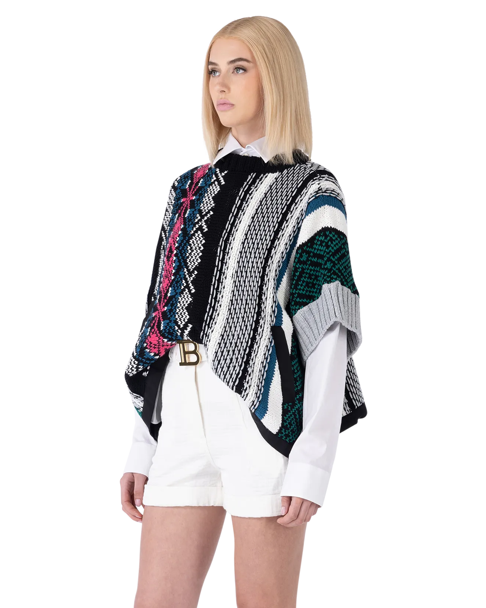 Sacai Jacquard Short Sleeve Sweater