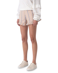 Striped Poplin Mini Shorts