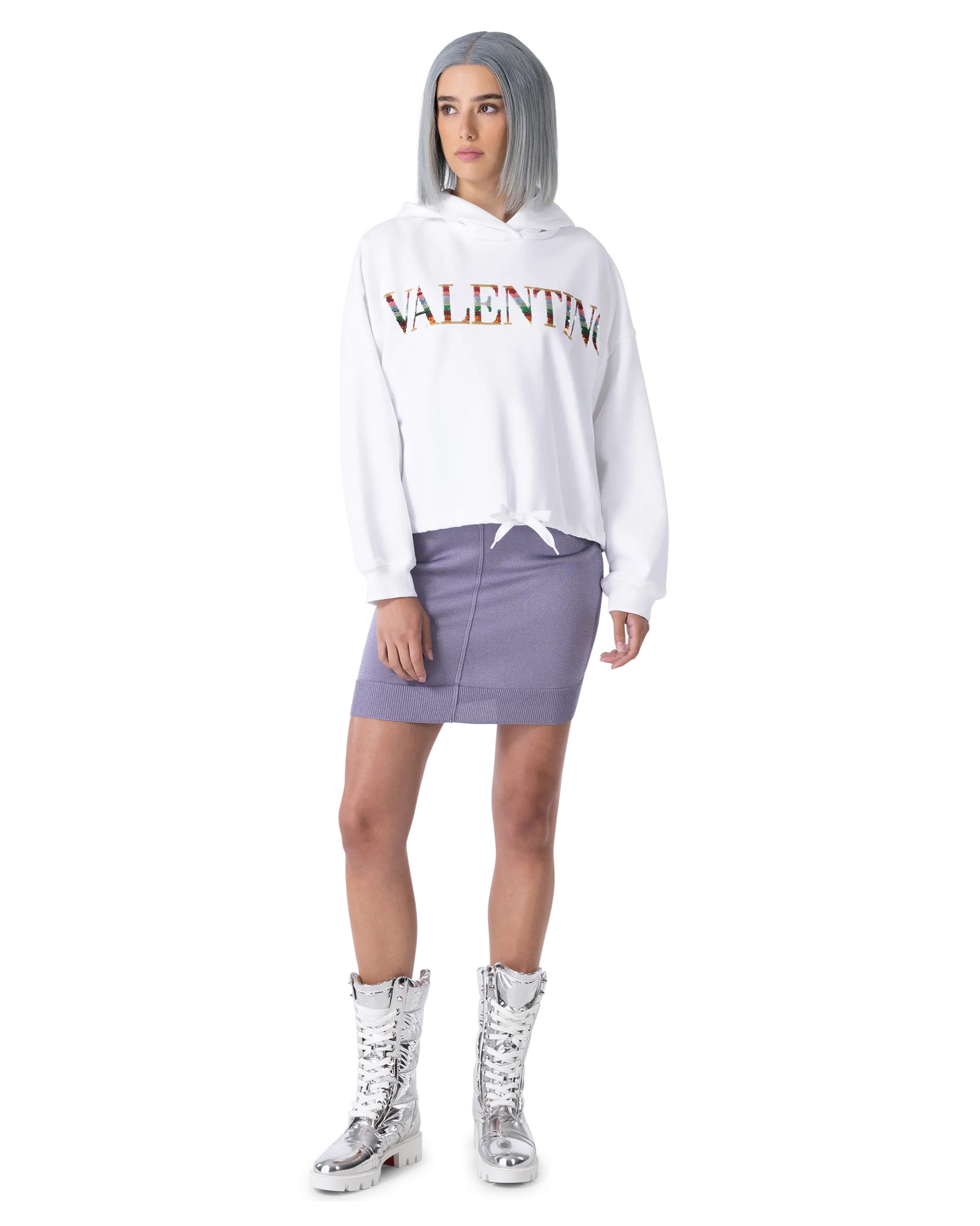 Valentino Logo Embroidered Hoodie