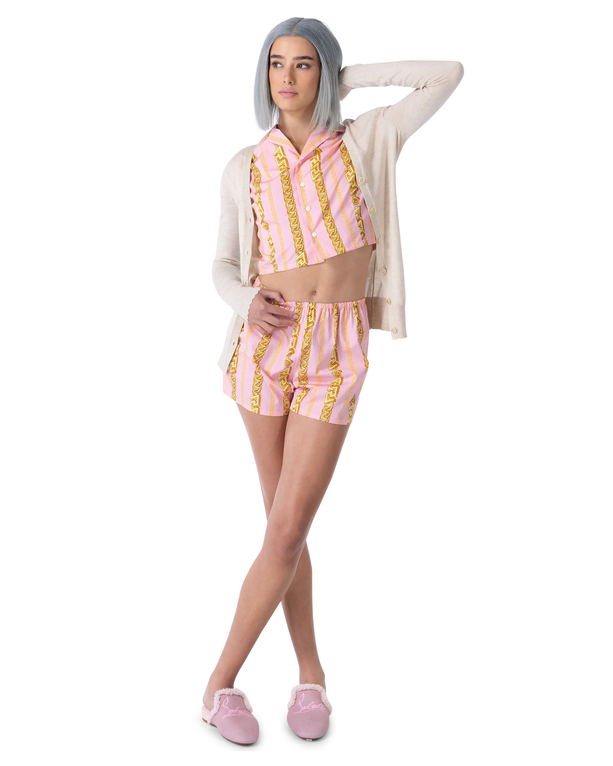 Chain Print Cotton Pyjama Shorts
