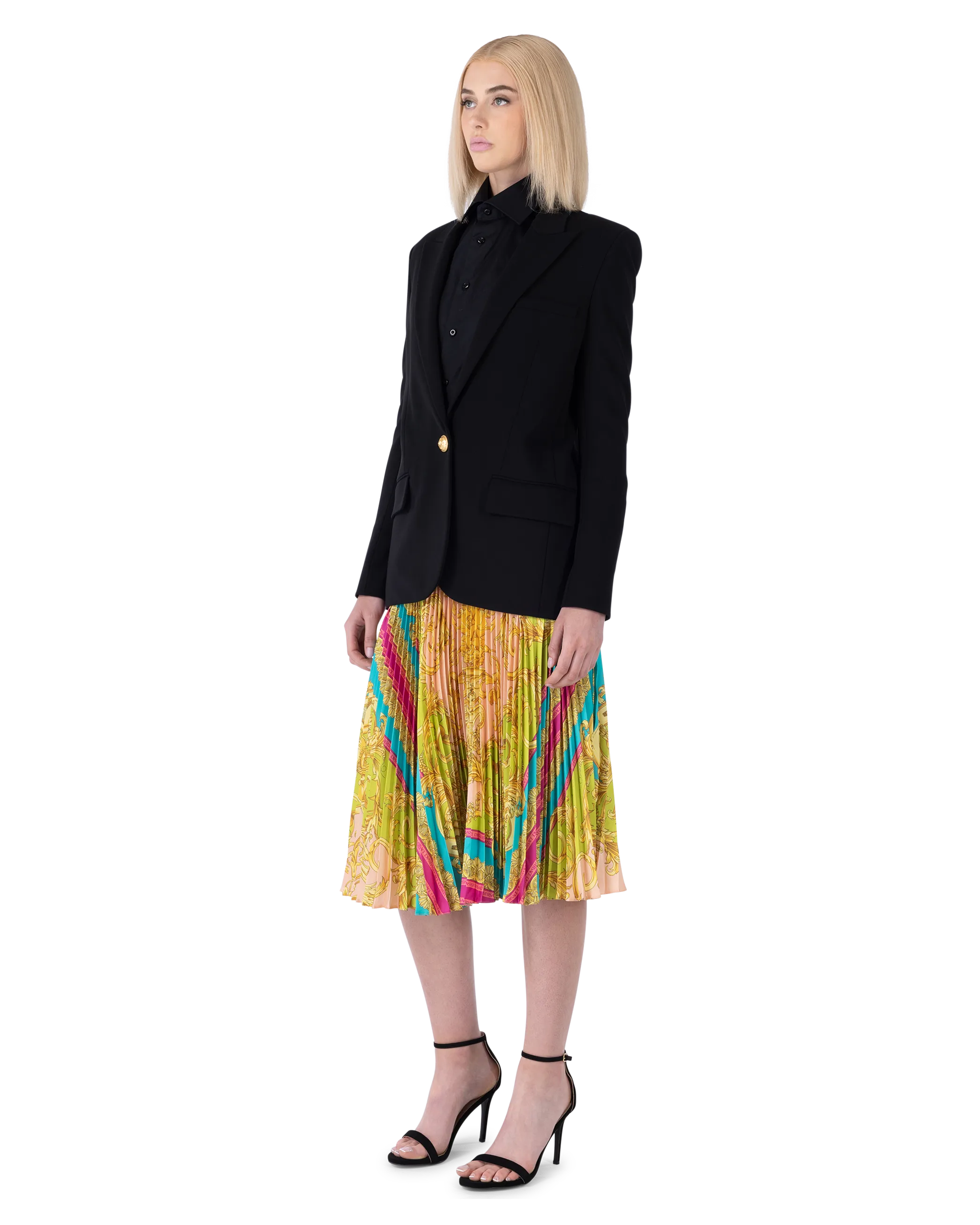 Poli Stampa Twill Pleated Heritage Skirt