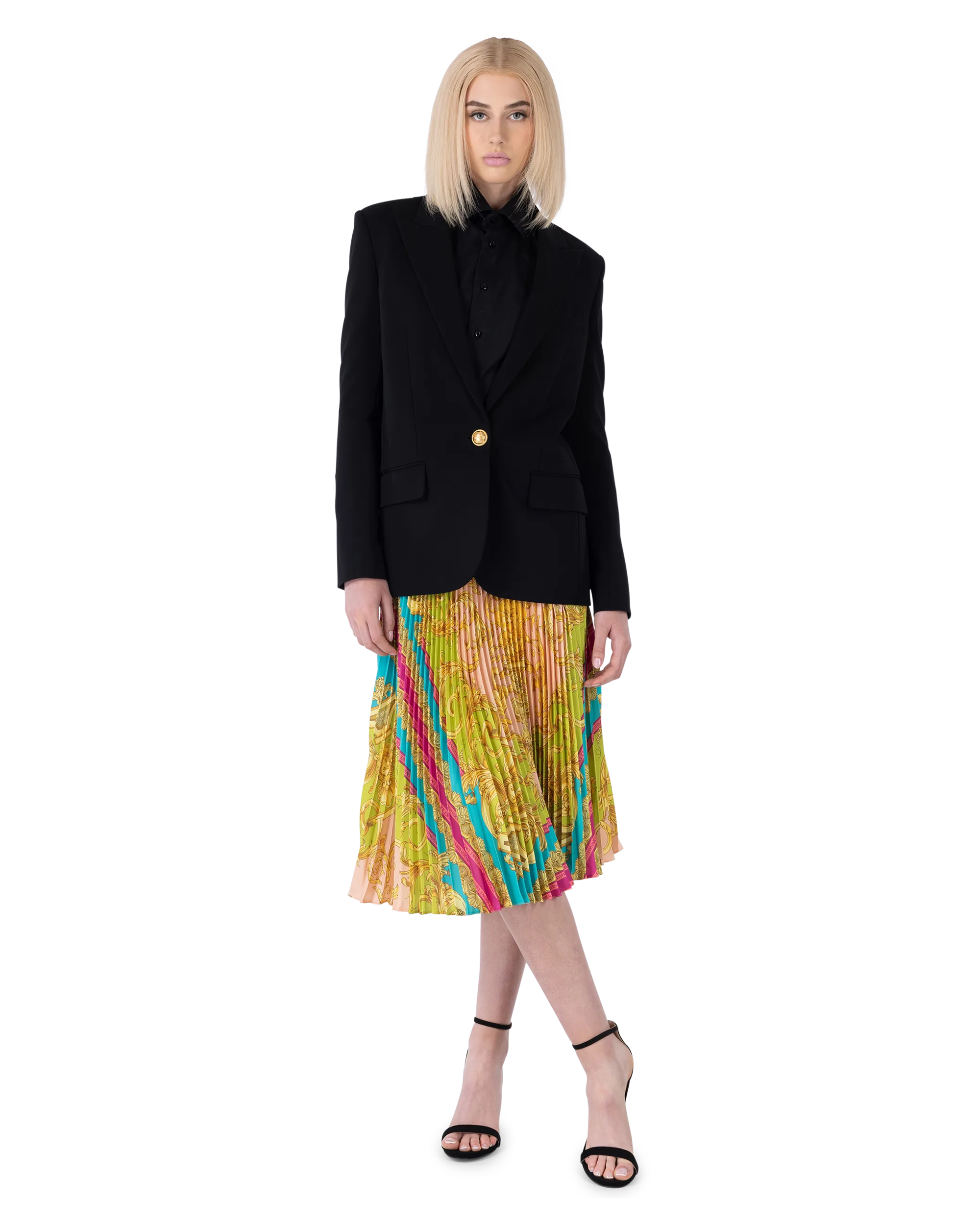 Poli Stampa Twill Pleated Heritage Skirt