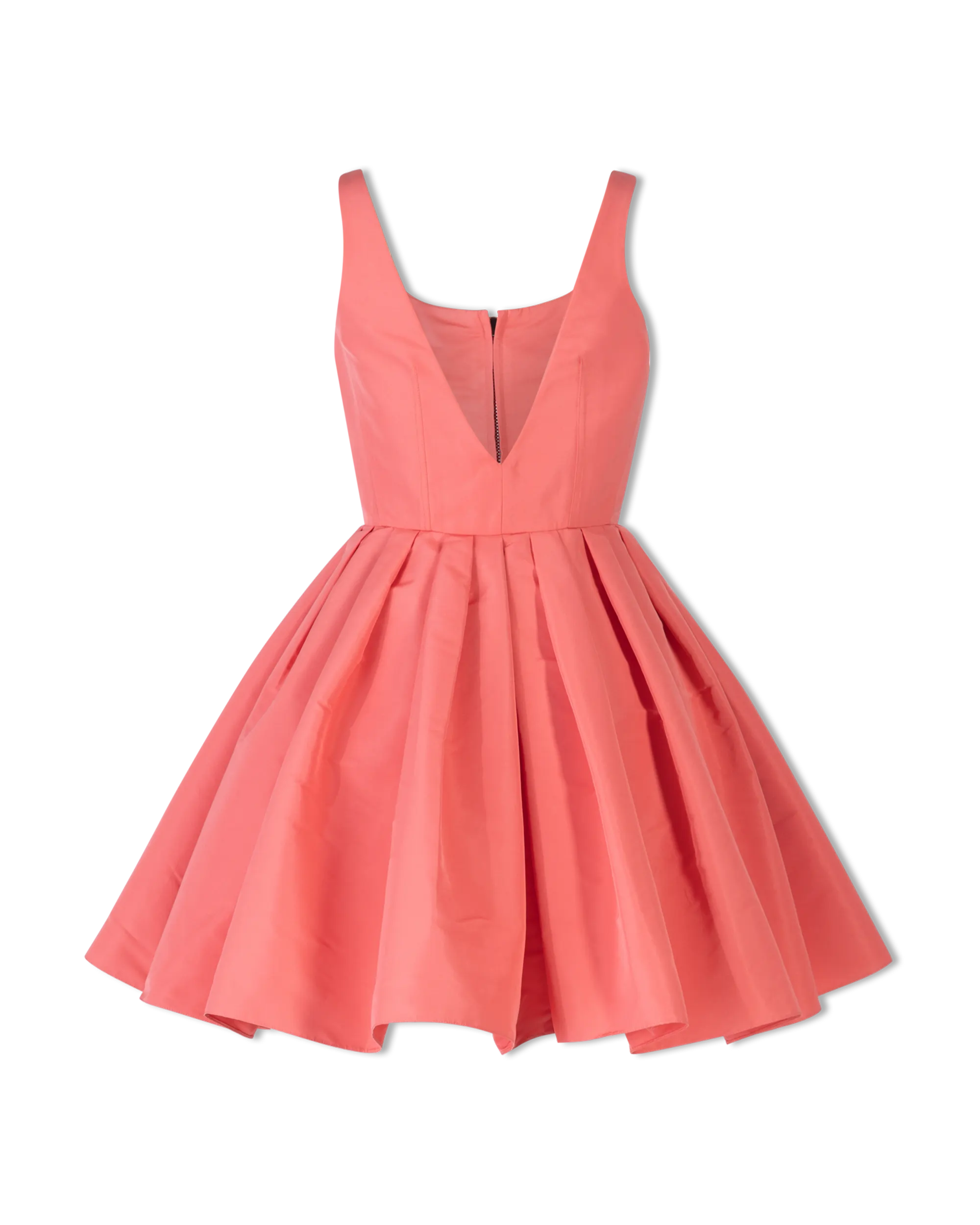 Sleeveless Taffeta Zipfront Mini Dress