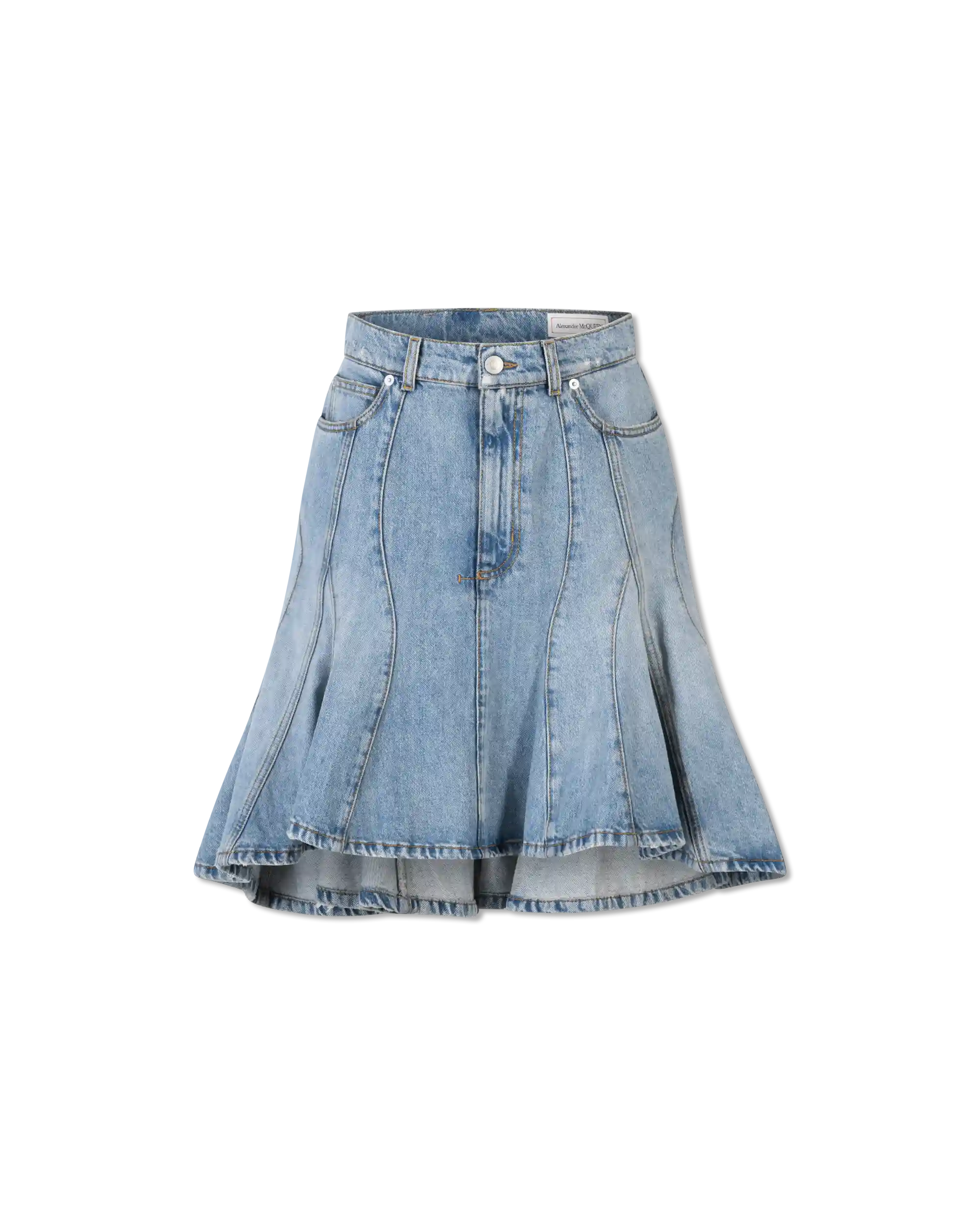 High-Low Organic Denim Skirt