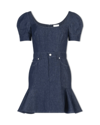 Short Sleeved Denim Dress - DIHSAN