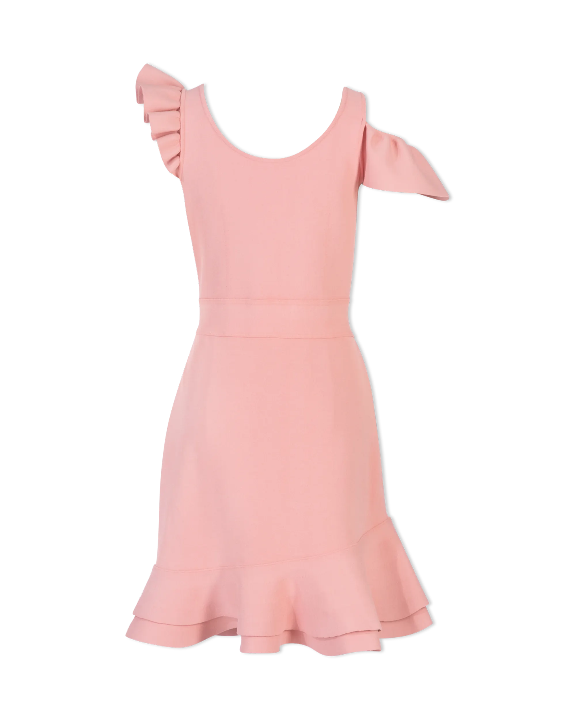 Sleeveless Knit Ruffled Mini Dress