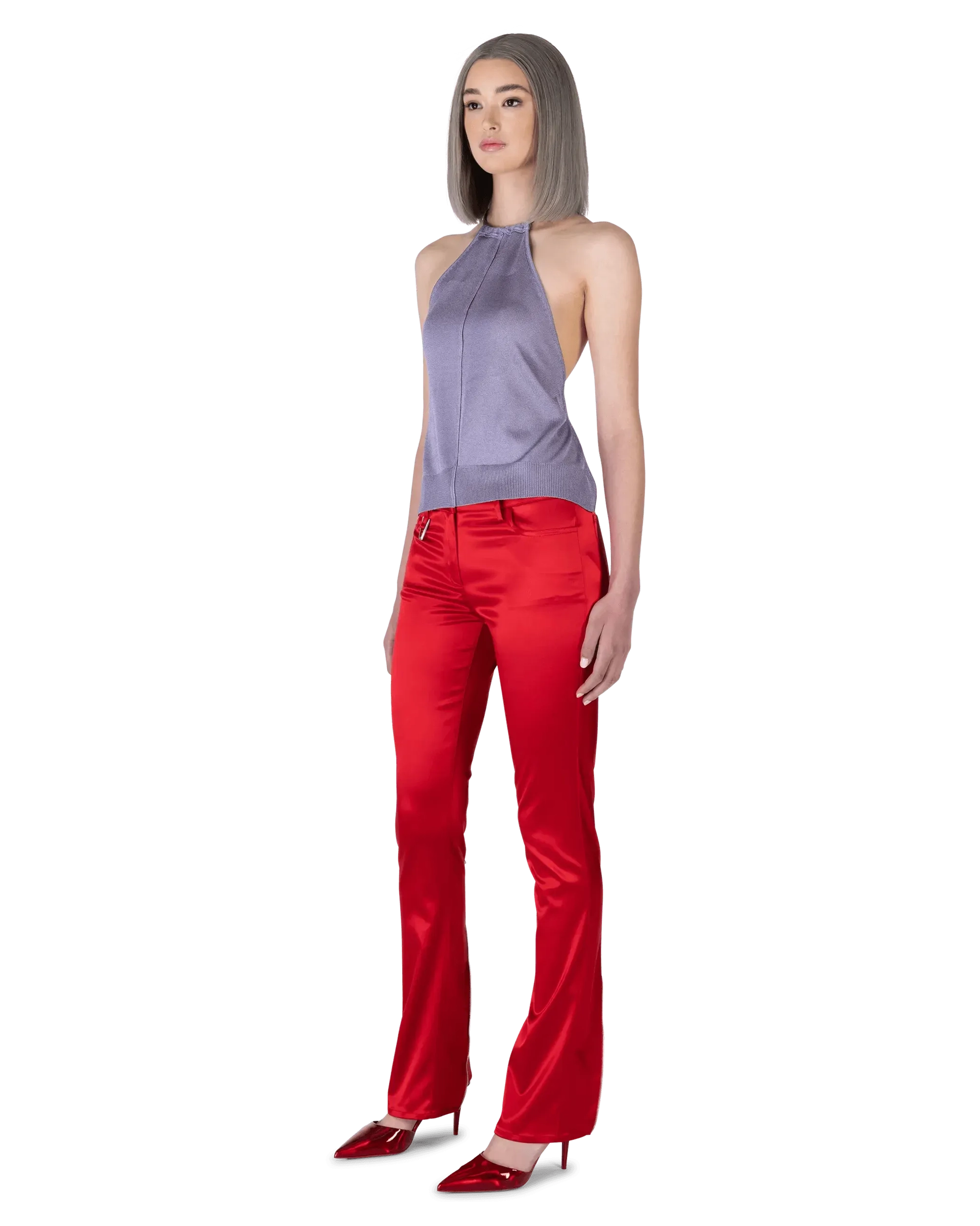 Deville Satin Cigarette Pants