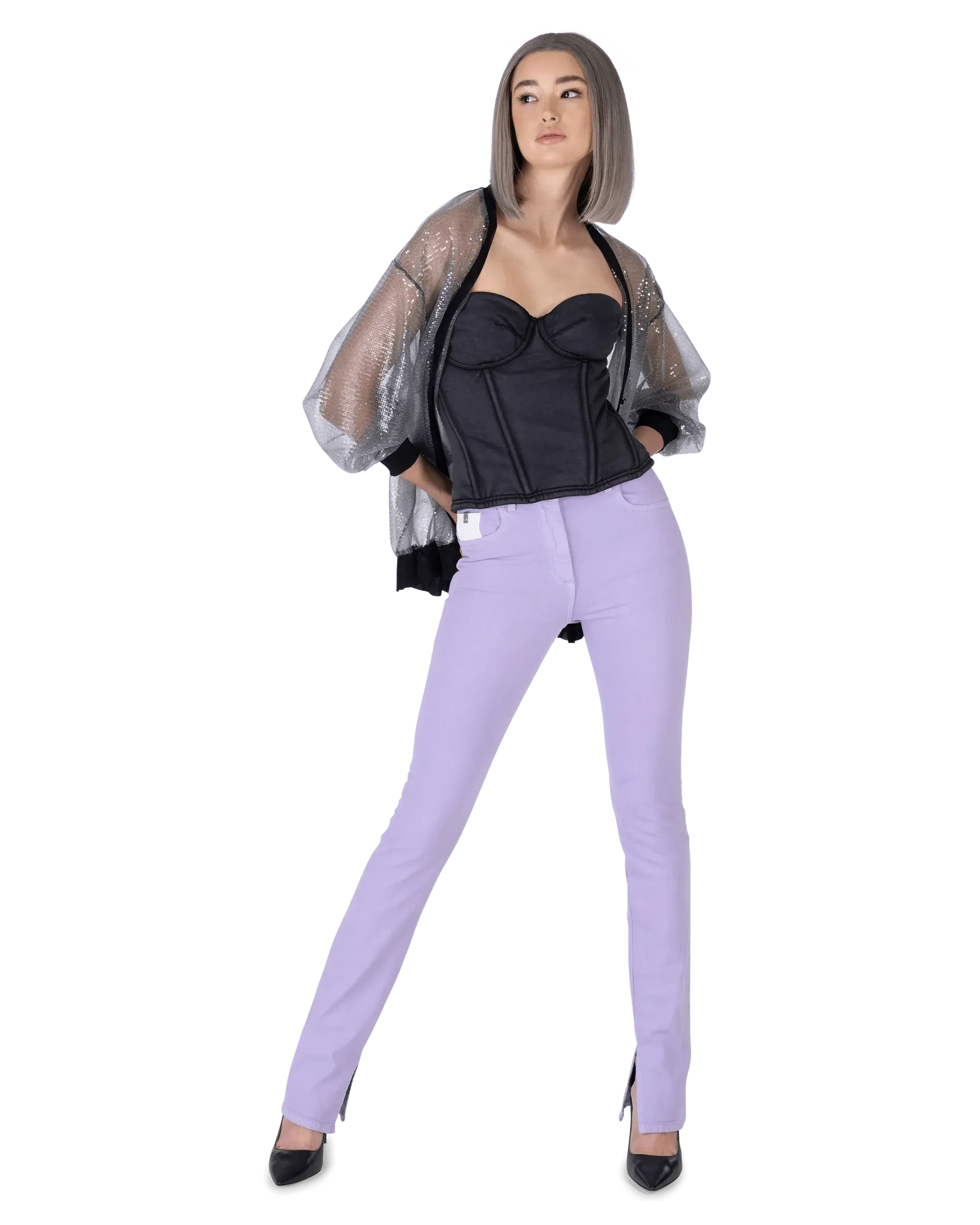 Spliced Hem 5 Pocket Jeans