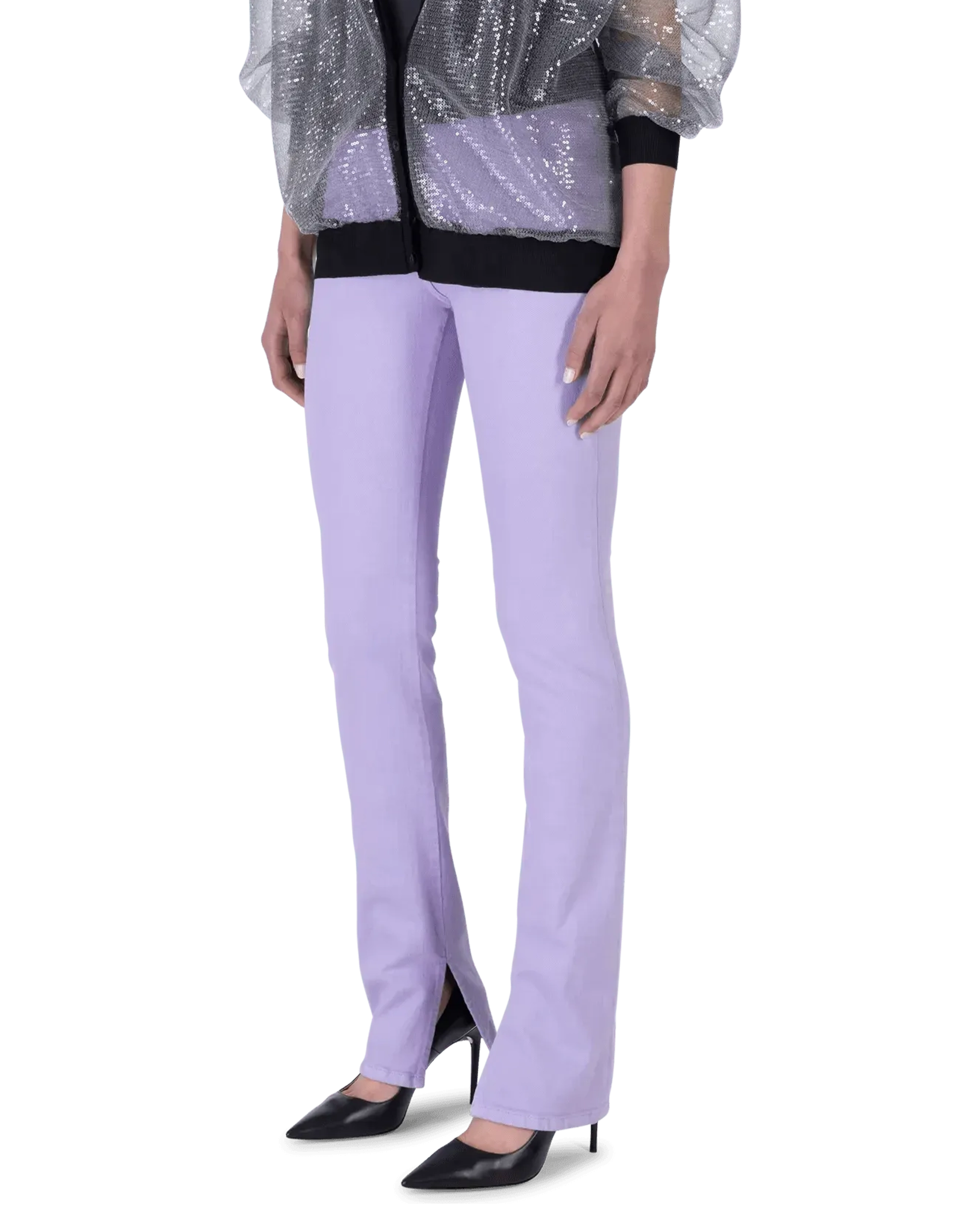 Spliced Hem 5 Pocket Jeans