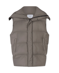 Nylon Canvas Sleeveless CB Puffer Jacket - DIHSAN