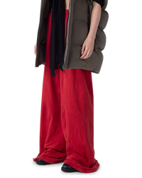 Red Cotton Molleton Extra Long Pants by Balenciaga | DIHSAN