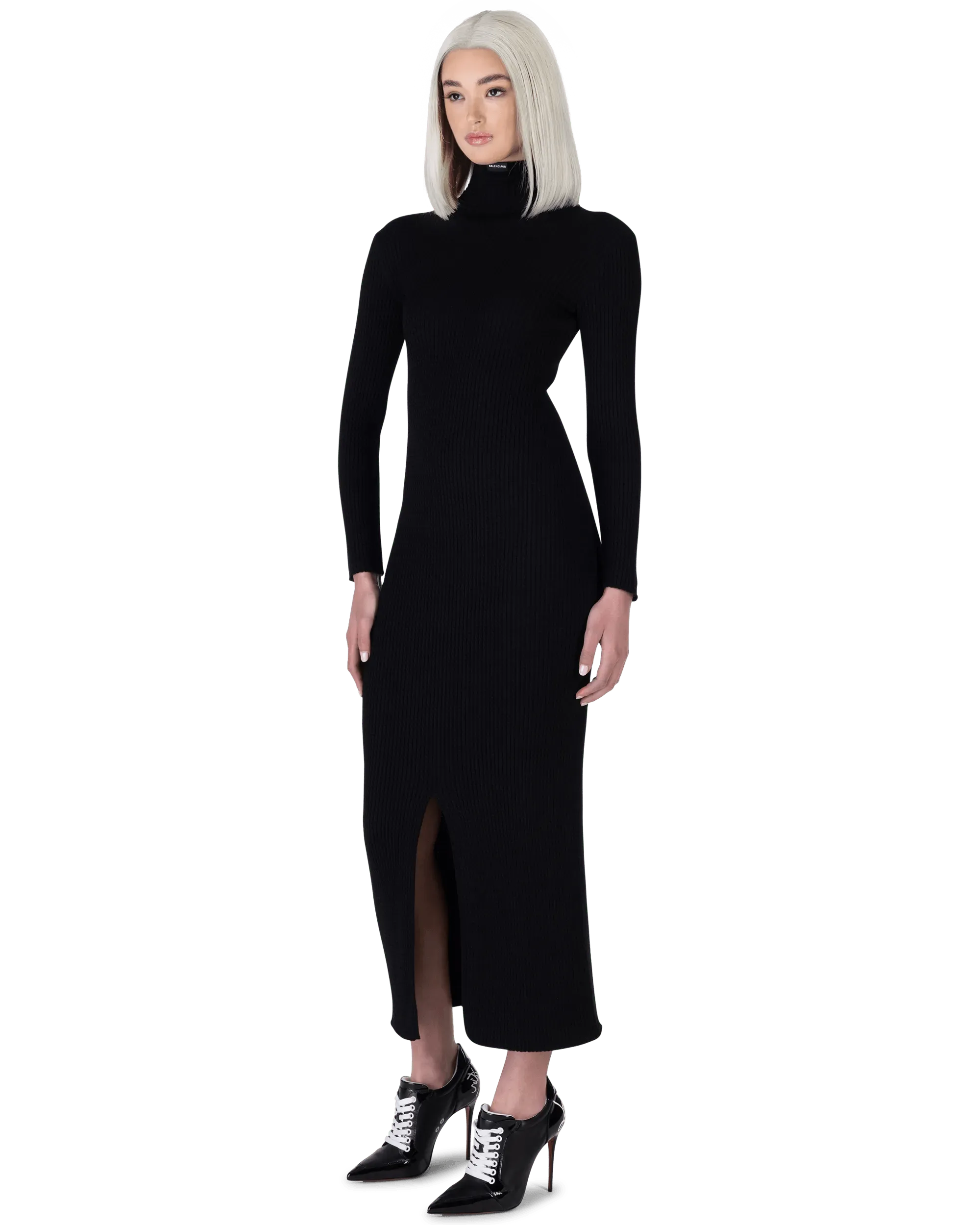 Micro Cable Wool Fitted Dress - DIHSAN