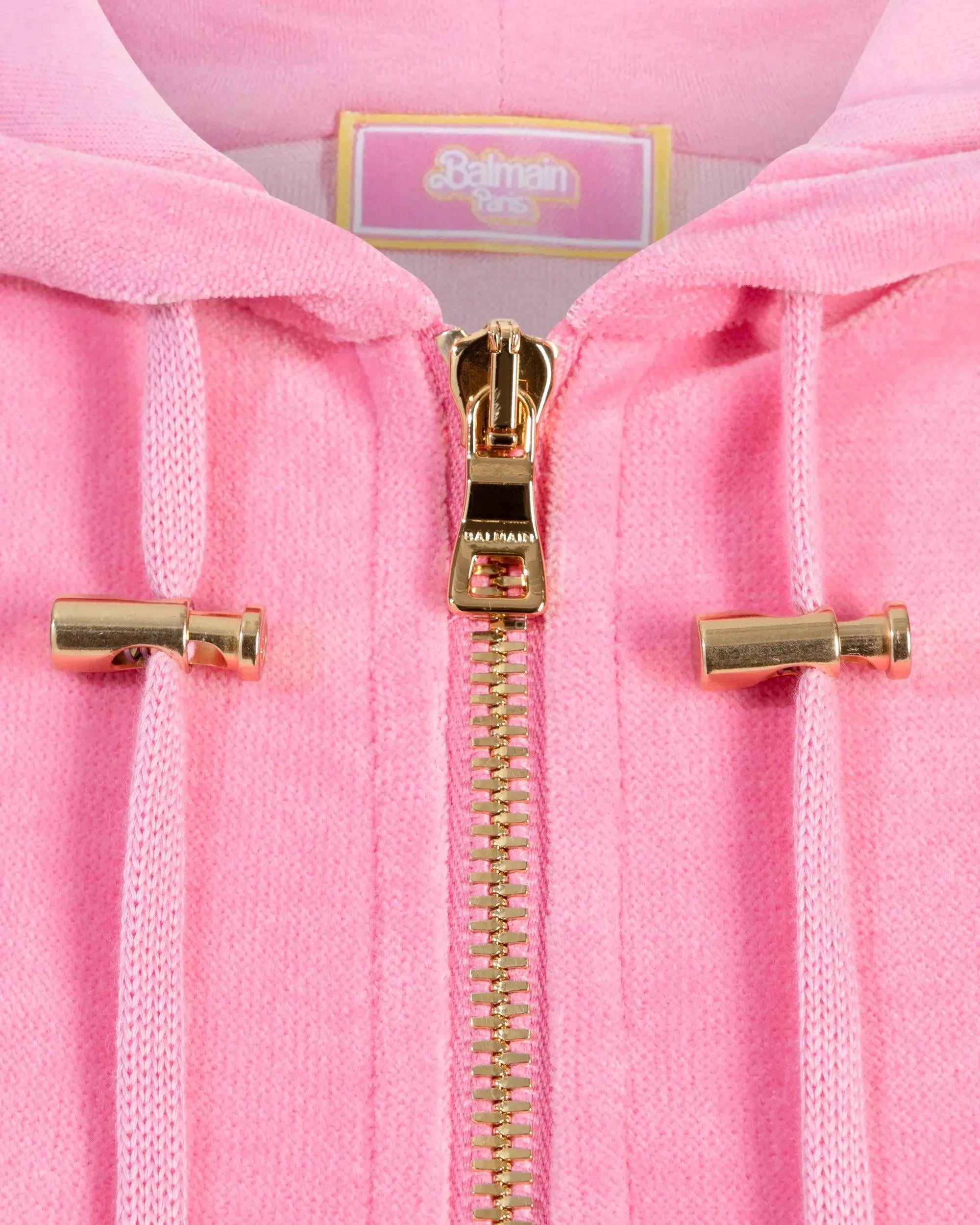 Balmain X Barbie Velvet Zipped Hoodie - DIHSAN