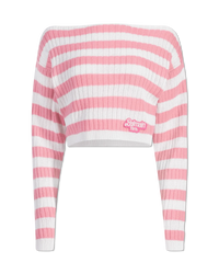 Balmain X Barbie Off Shoulder Knit Crop Top - DIHSAN