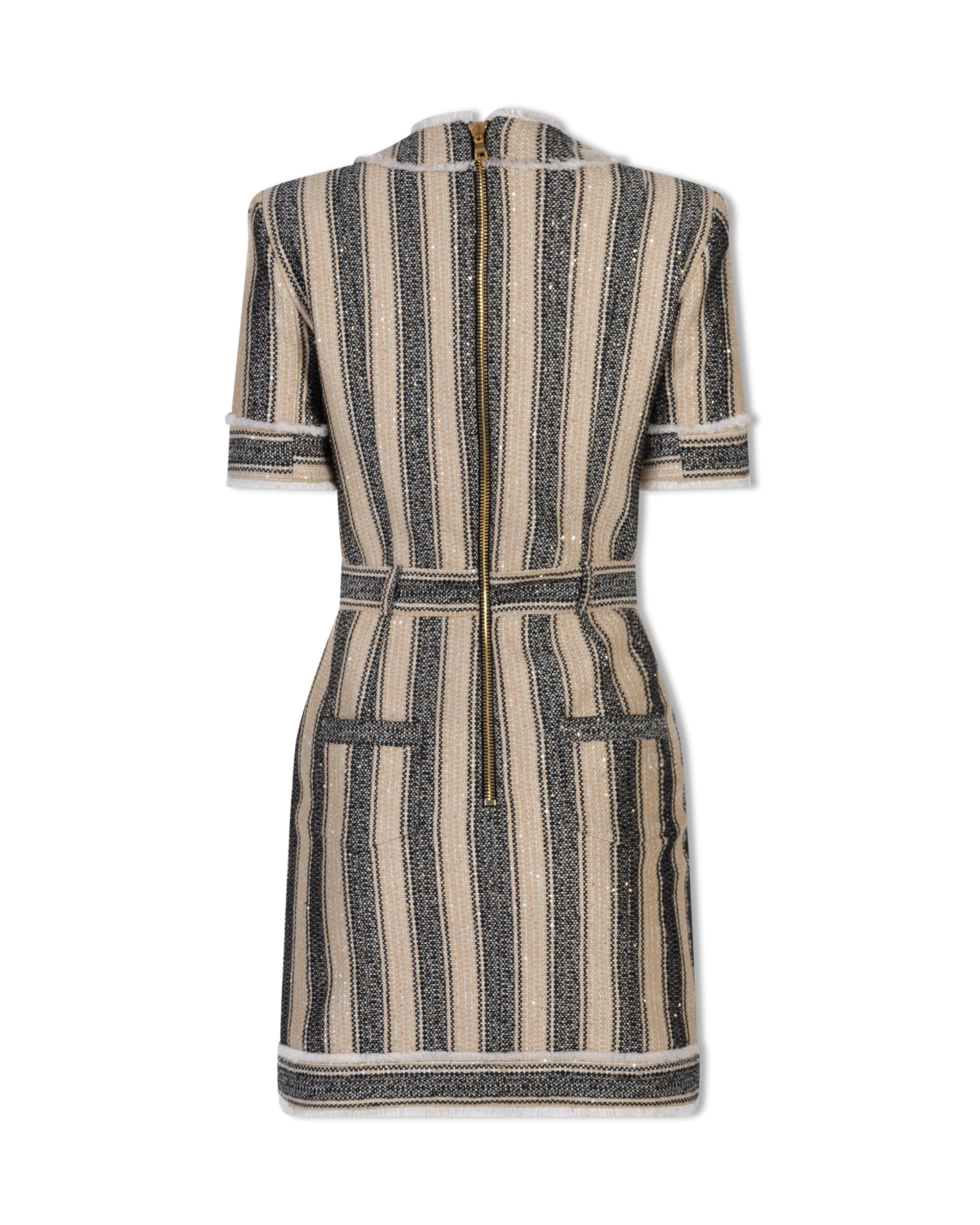 Metallic Striped Piqué Short Dress
