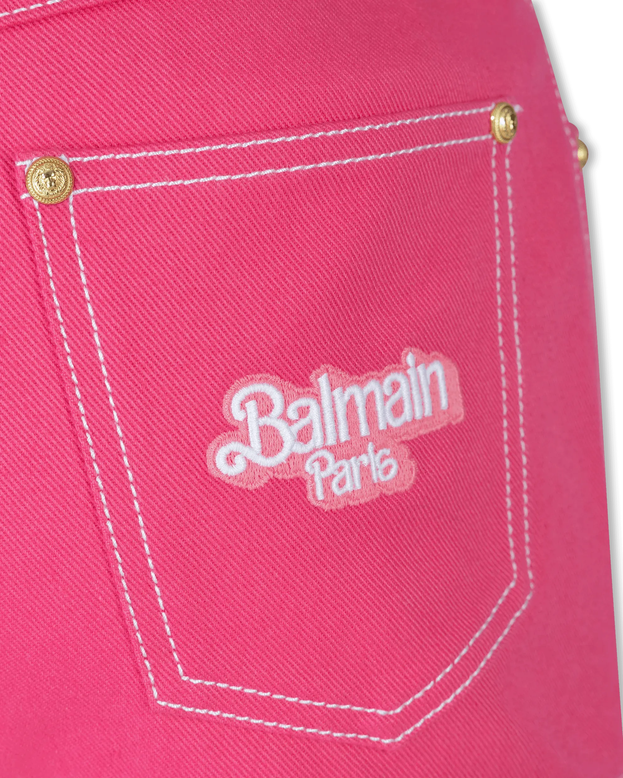 Balmain X Barbie High Waisted Denim Shorts