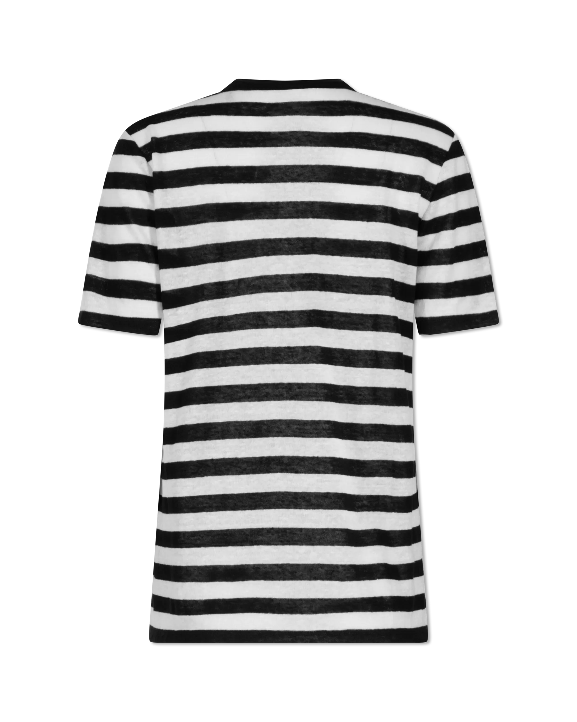 3 Button Striped Linen T-Shirt