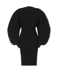 Shetland Double Face Puff Sleeve Knit Dress - DIHSAN