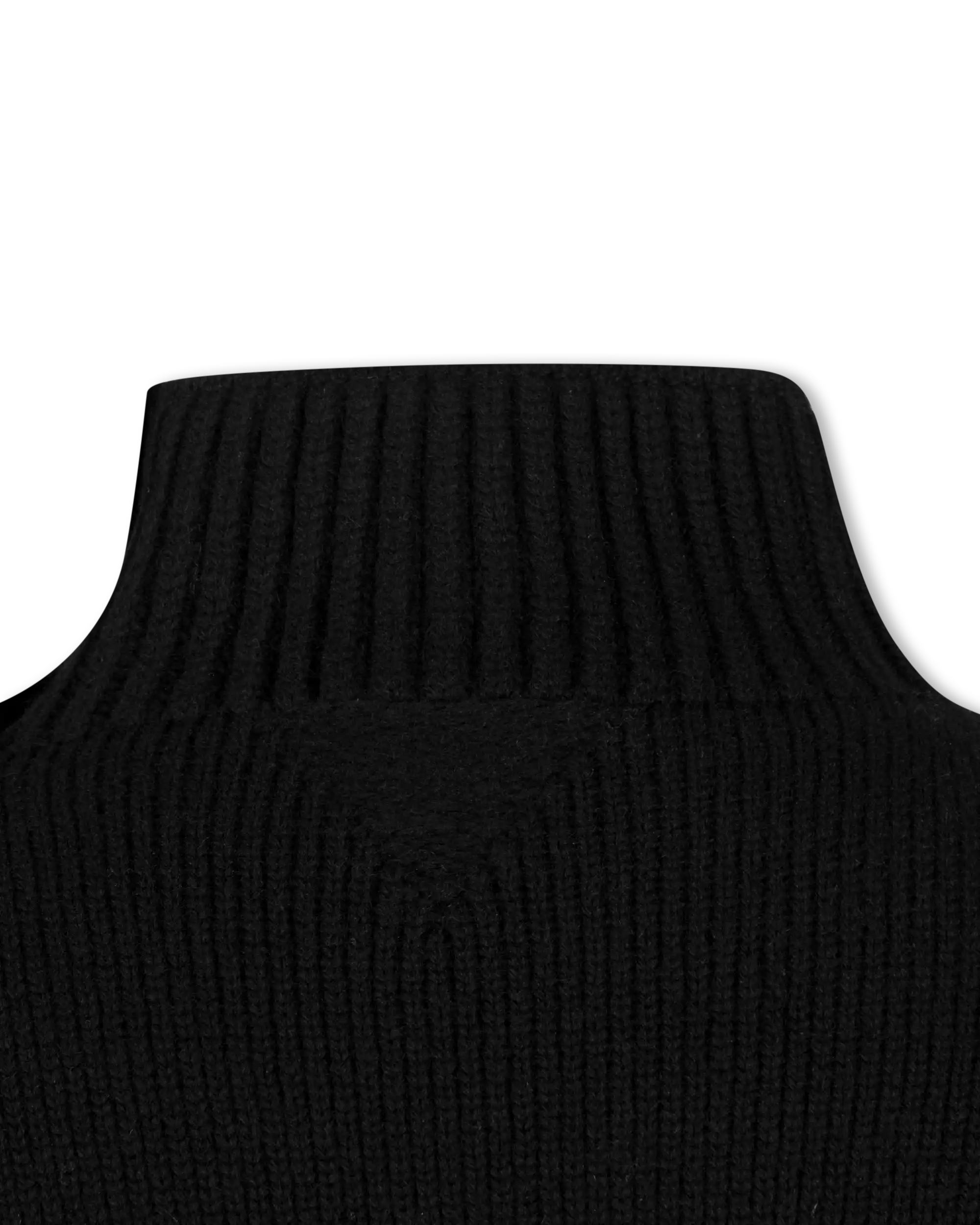 Shetland Double Face Turtleneck Puffed Sleeve Sweater
