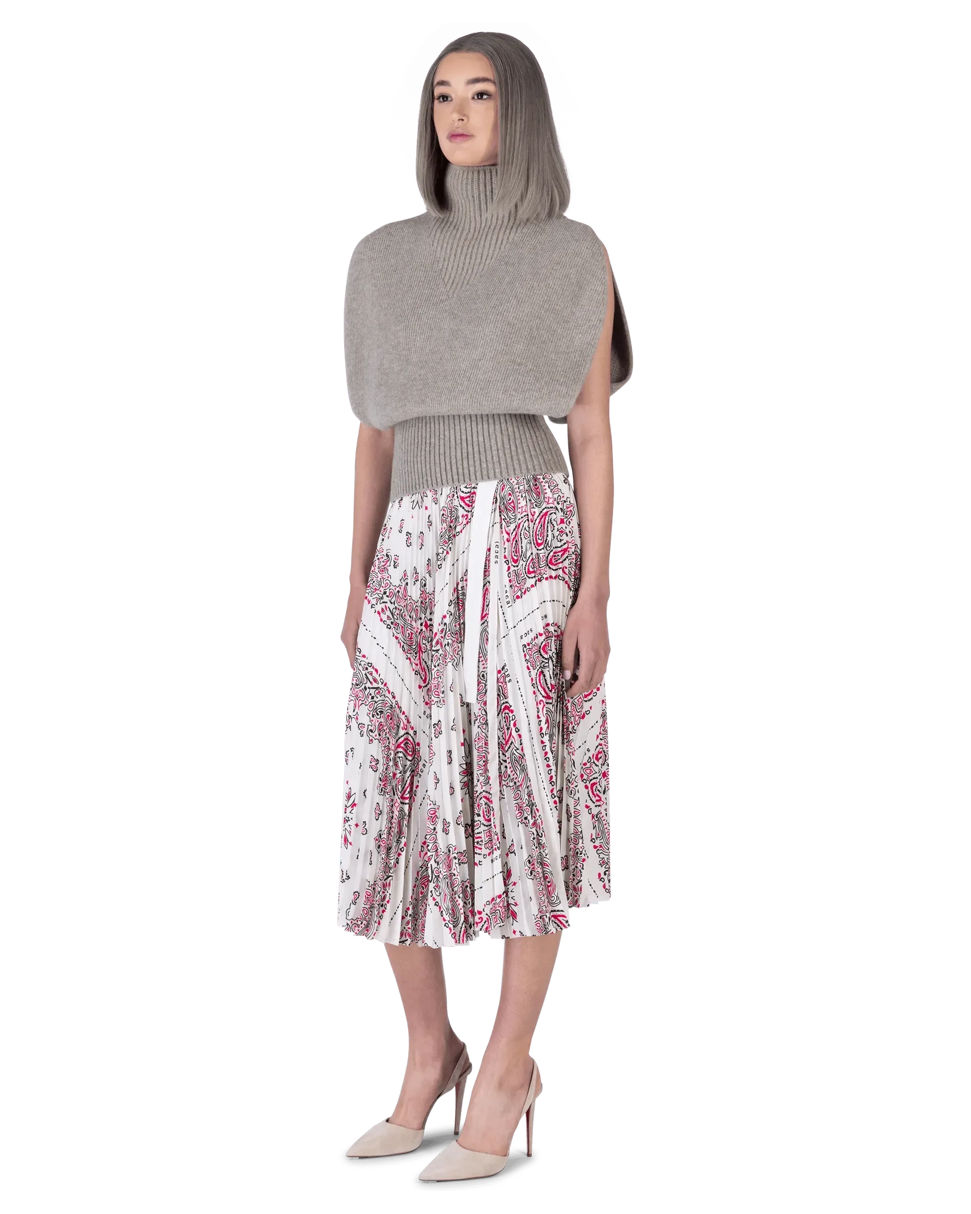 Shetland Double Face Turtleneck Sleeveless Sweater