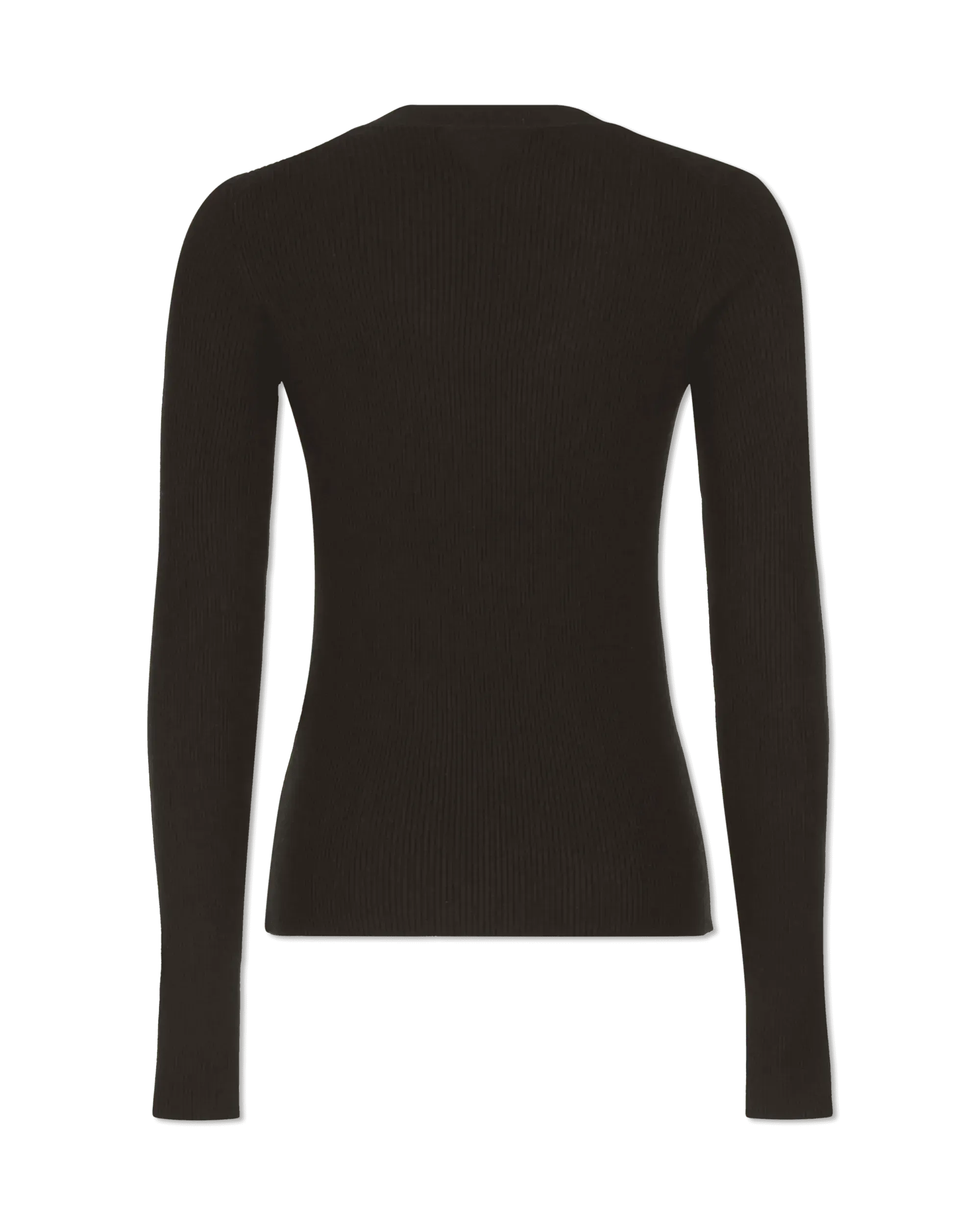 Lightweight Wool Ribbed V-Neck Sweater - DIHSAN