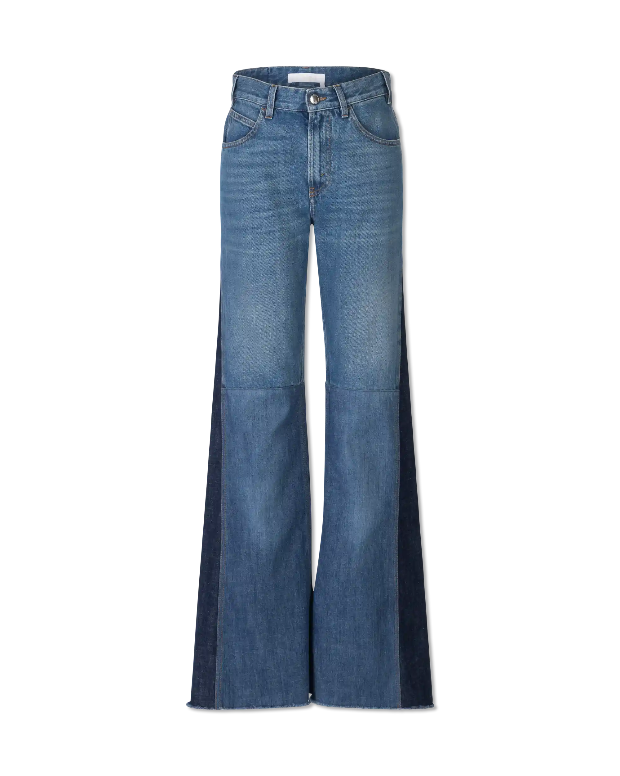 Distressed Hem Flared Leg Jeans