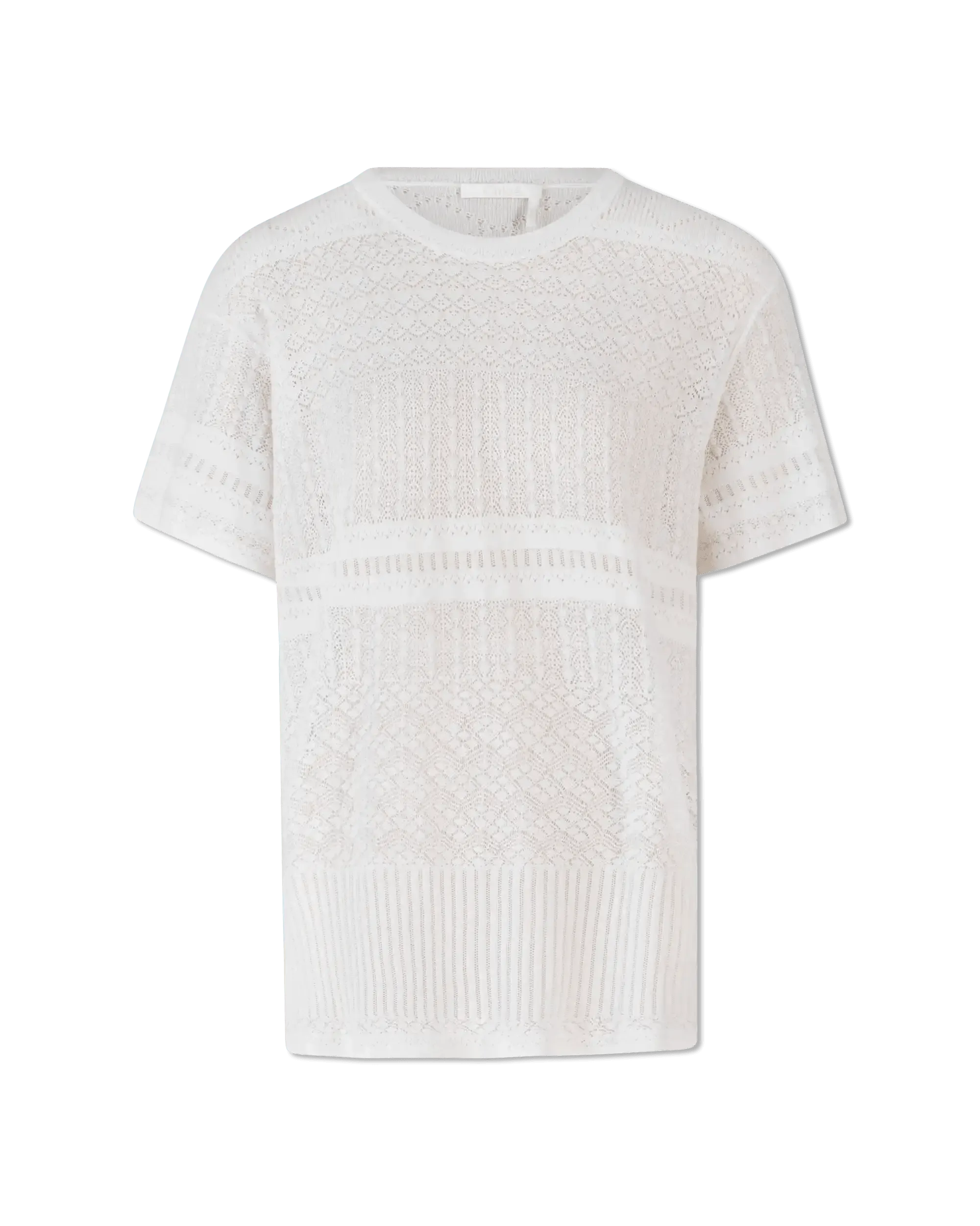 Pointelle Short Sleeve T-Shirt - DIHSAN