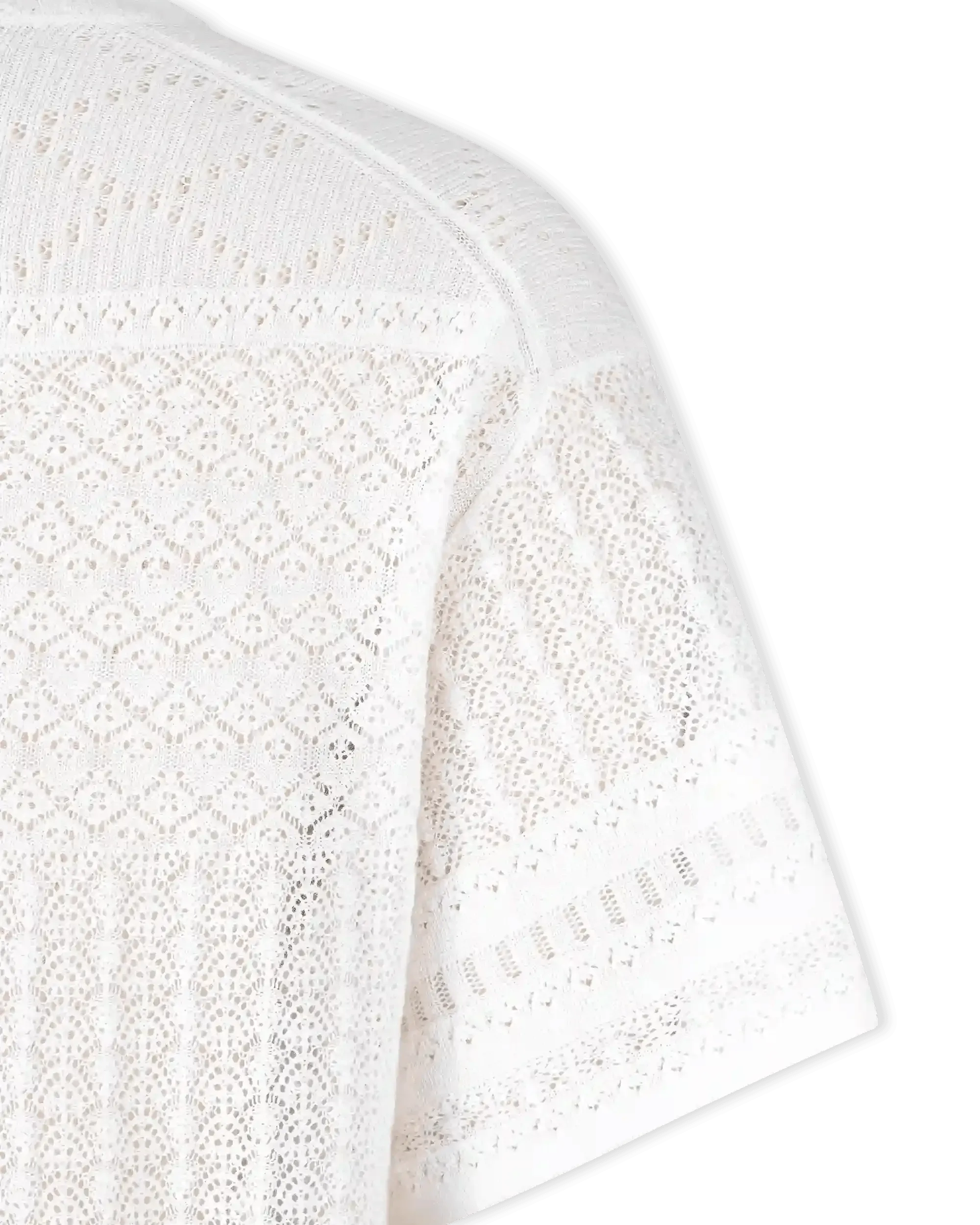 Pointelle Short Sleeve T-Shirt - DIHSAN