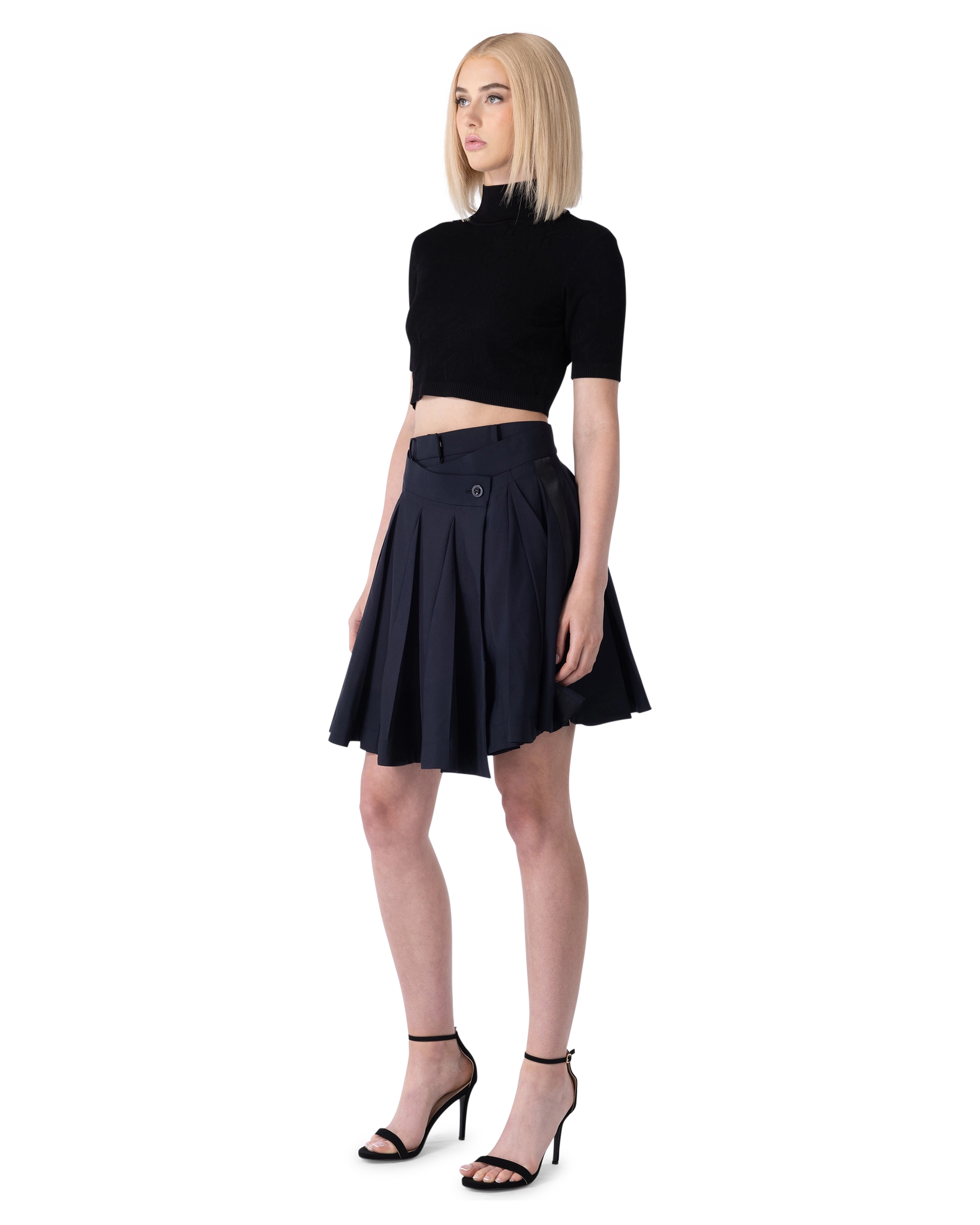 Fendi Brush Mock Neck Crop Top