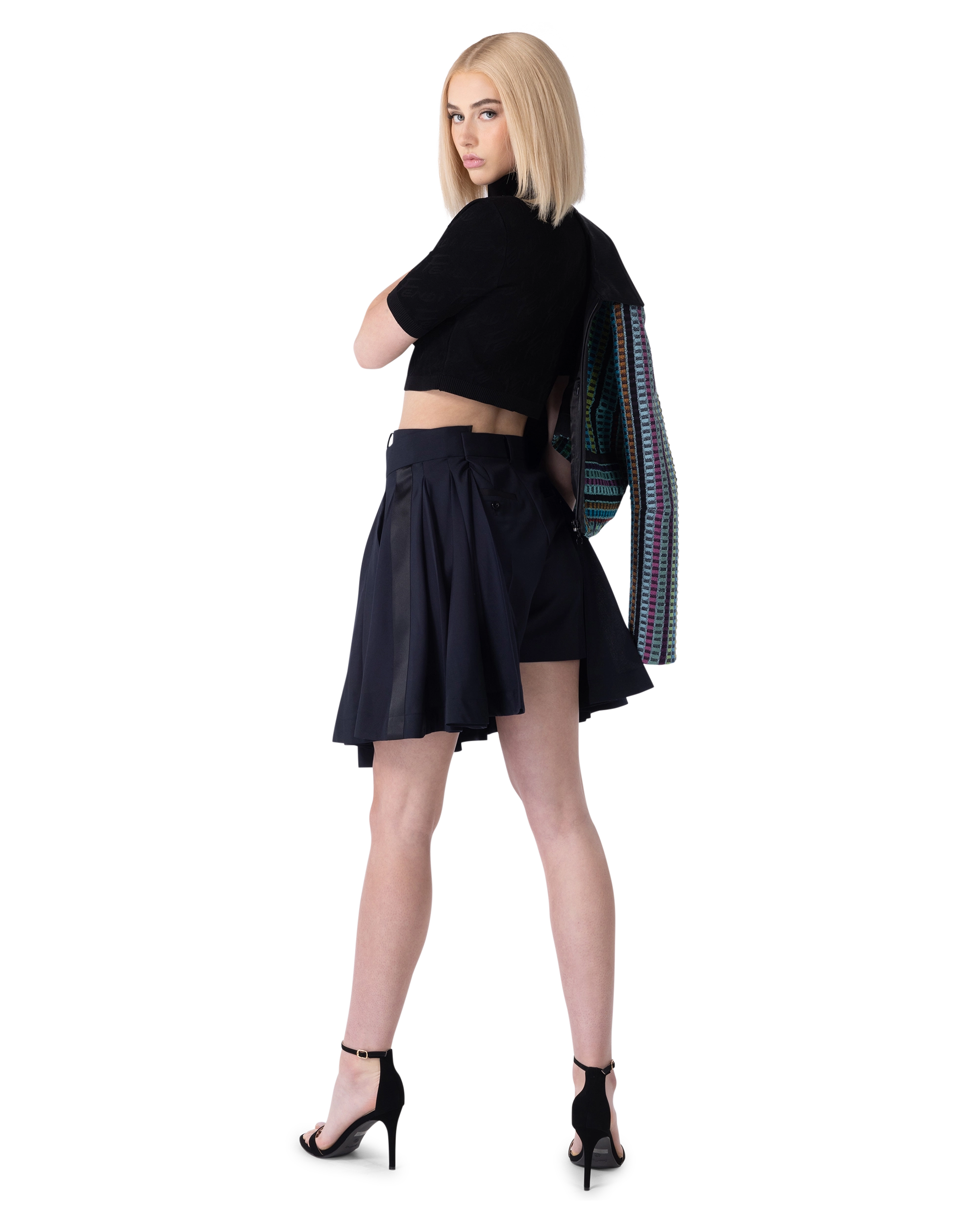 Fendi Brush Mock Neck Crop Top