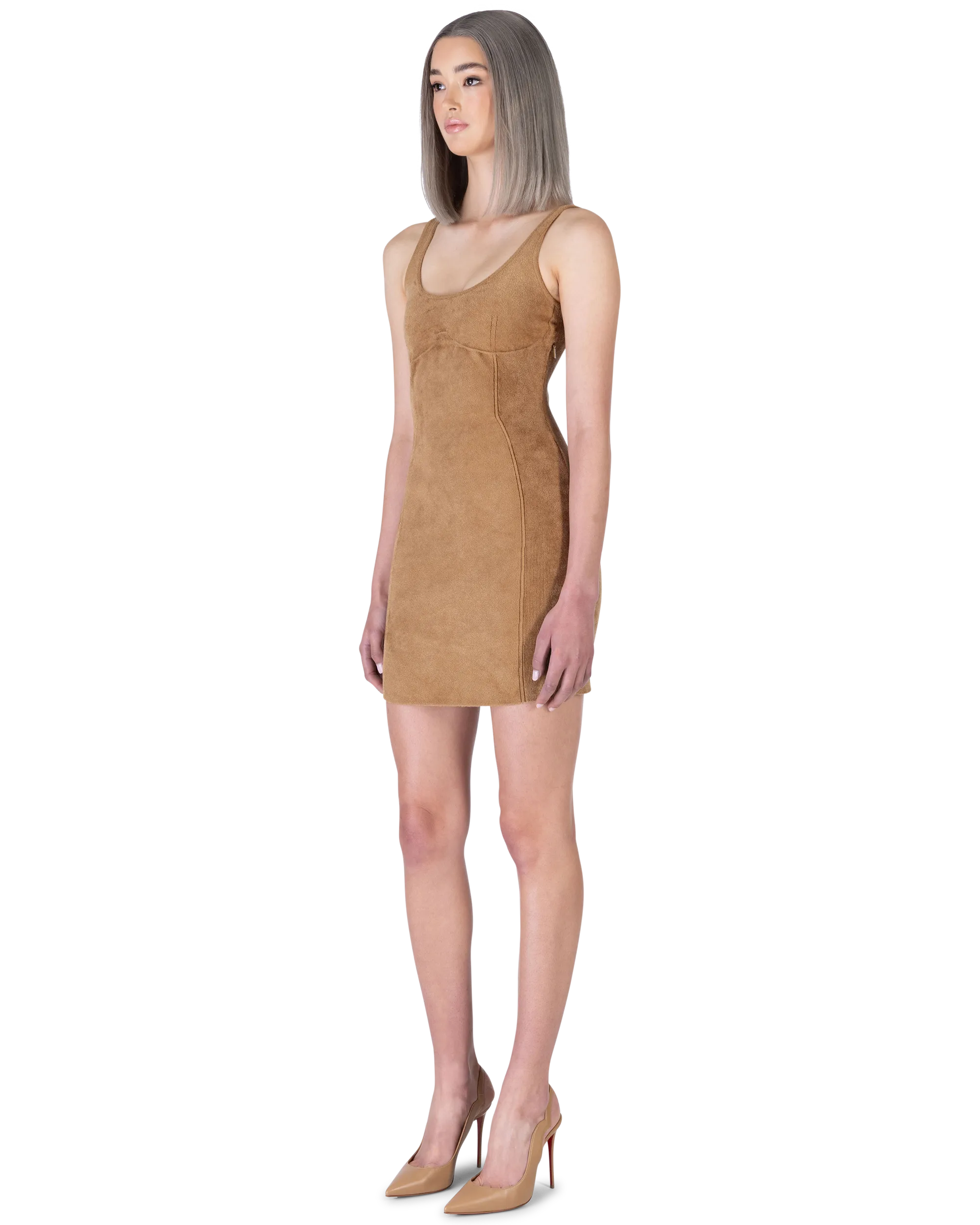 Fendi x Skims Velvet Knit Mini Dress
