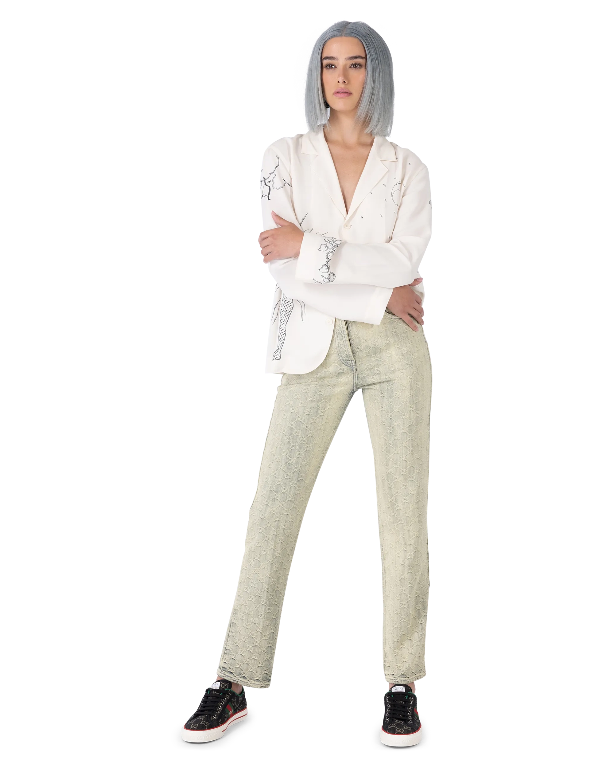 Ecowashed Monogram Jeans