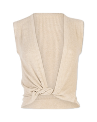 Front-Tie Sleeveless Knit Top - DIHSAN