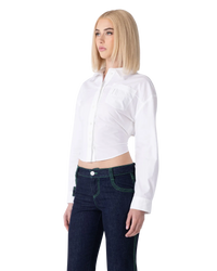 Aqua Back Cut-Out Blouse
