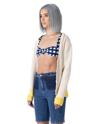 Checkered Recycled Blend Vichy Check Bikini Top by Jacquemus | DIHSAN