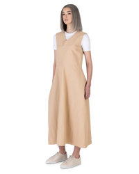Coated Linen Sleeveless Long Dress