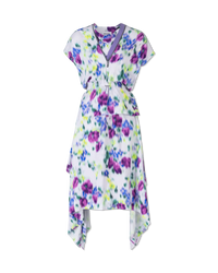 Blurred Floral Printed Midi Dress - DIHSAN