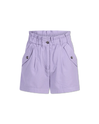 Paperbag Waist Cotton Shorts - DIHSAN
