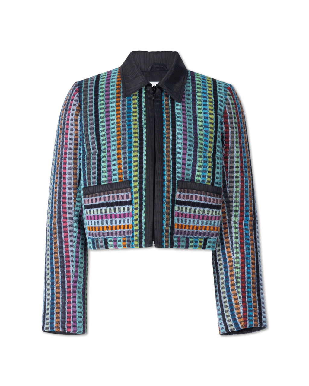 Cropped Textured Boxy Jacket