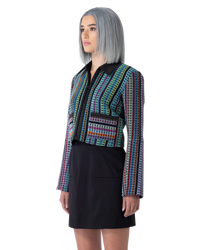 Cropped Textured Boxy Marine Serre Jacket