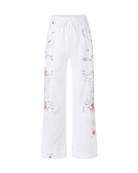 Embroidered Linen Pants - DIHSAN