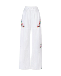 Embroidered Linen Pants - DIHSAN