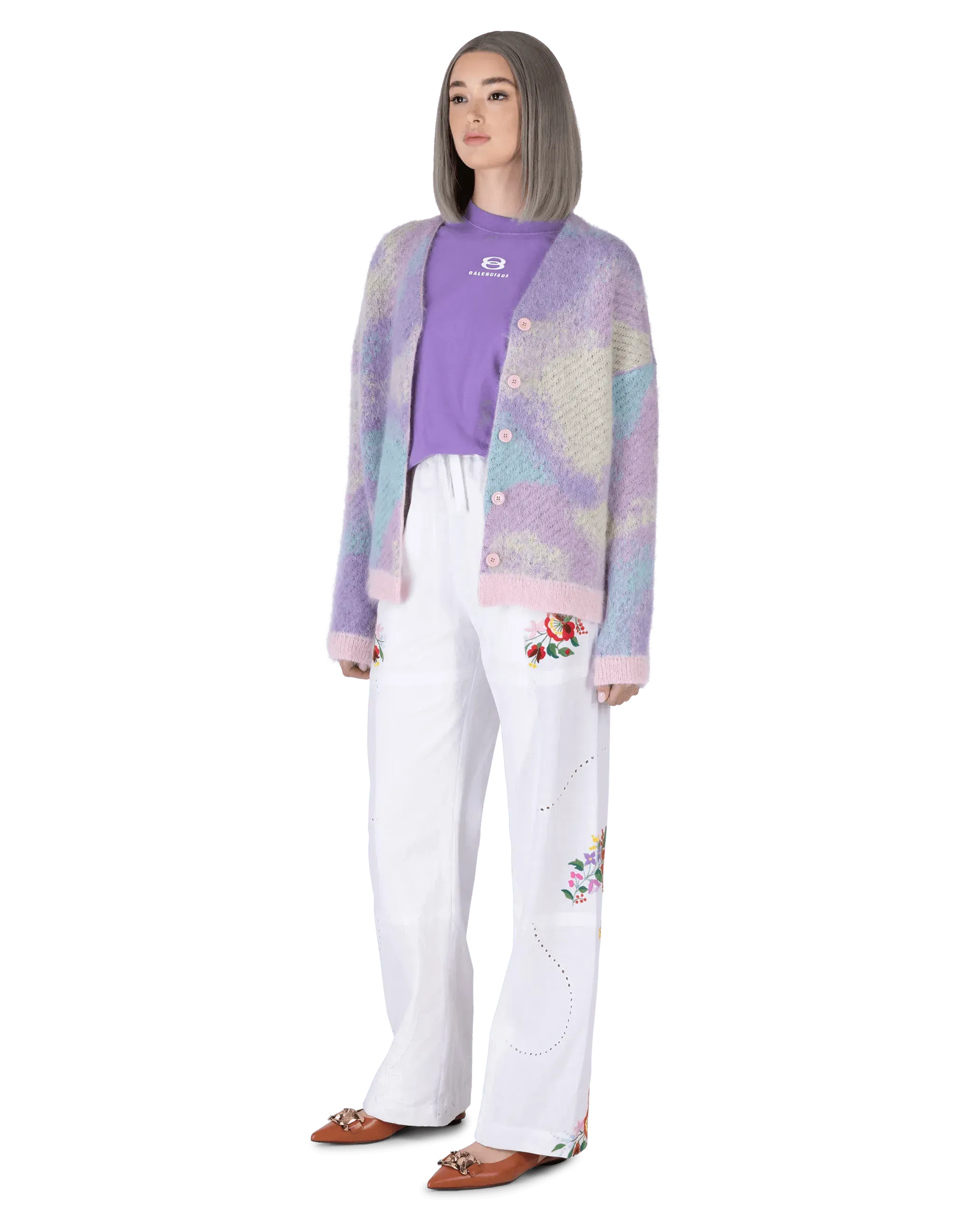 Embroidered Linen Pants