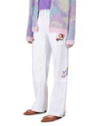 Embroidered Linen Pants