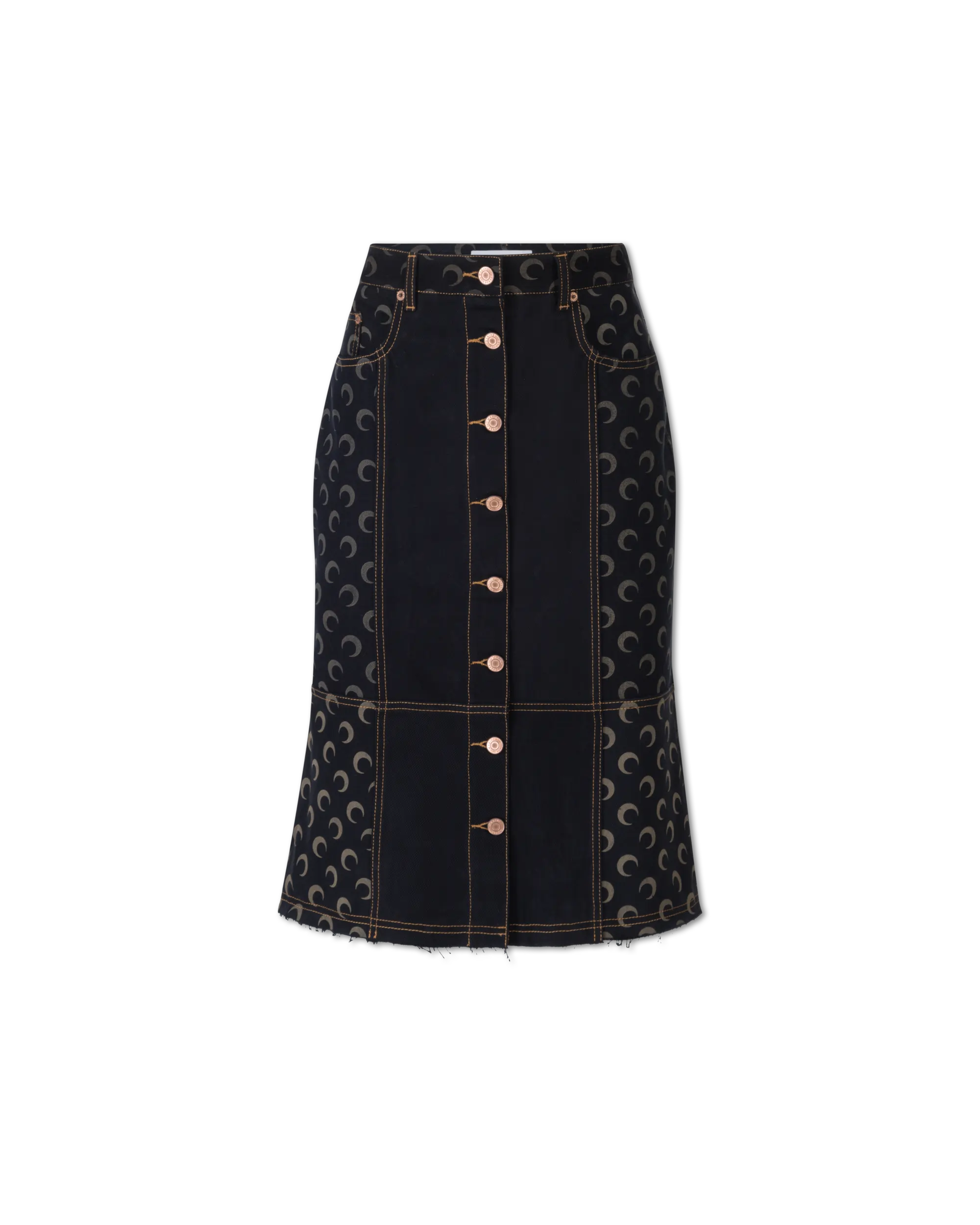 Moon Denim Button-Down Midi Skirt