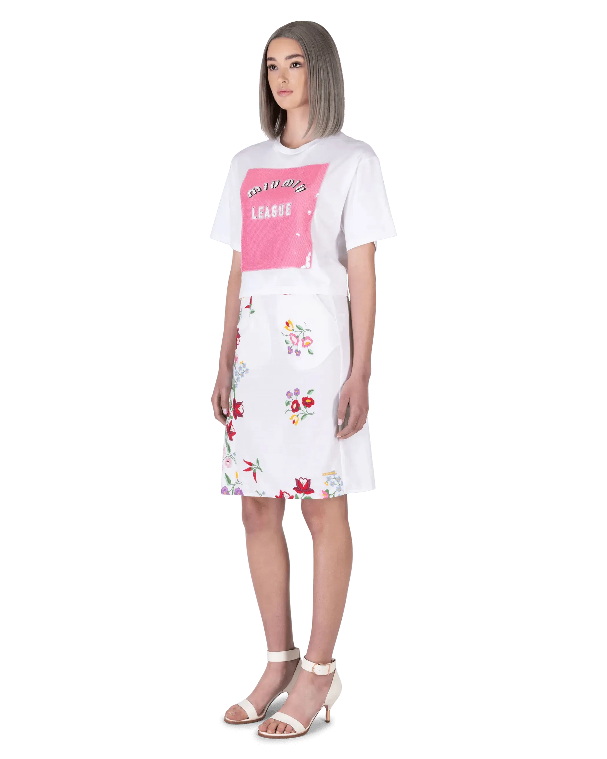 Embroidered Linen Skirt