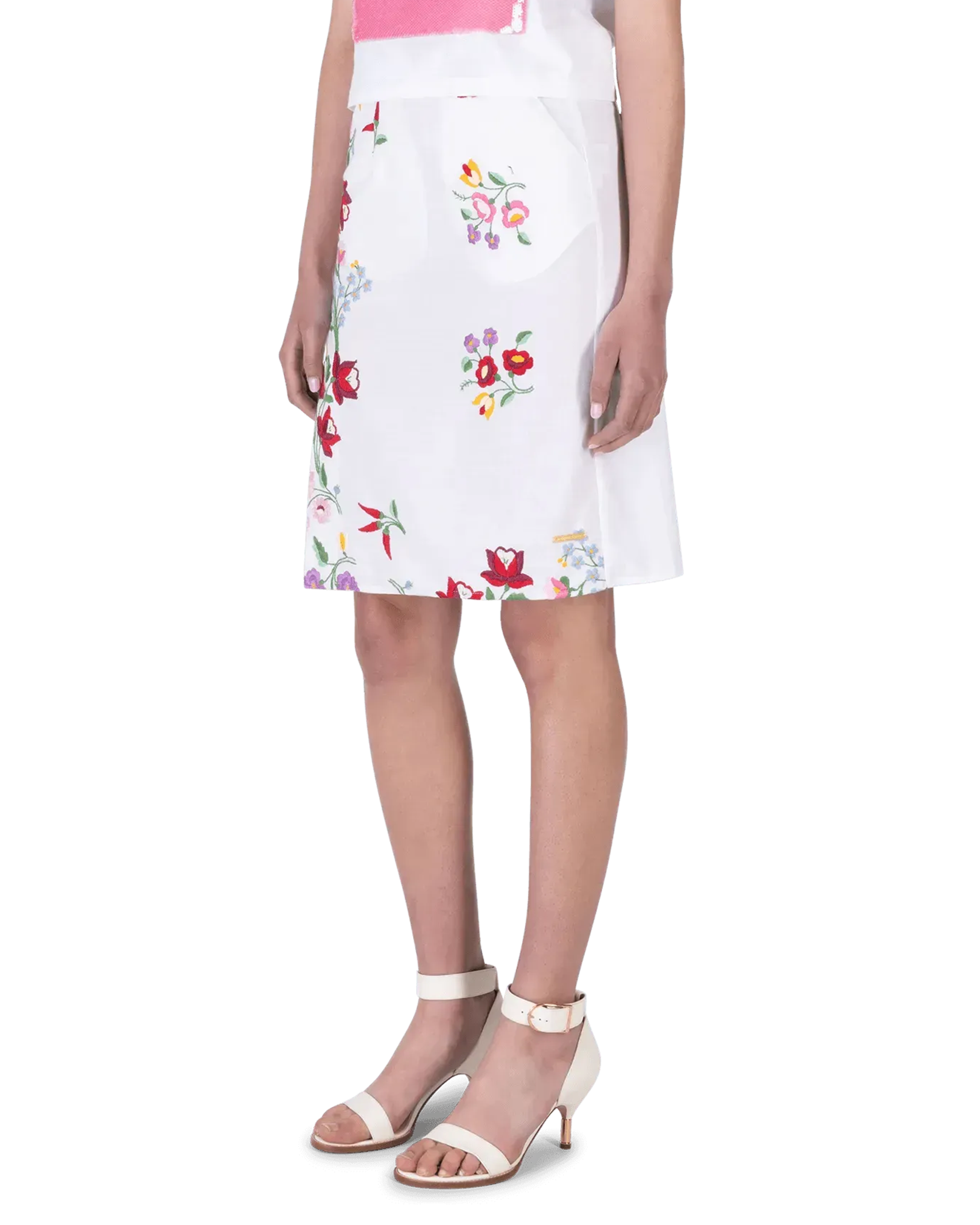 Embroidered Linen Skirt