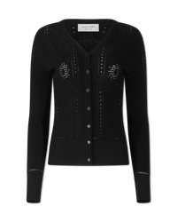 Lunar Pointelle Knit Cardigan - DIHSAN